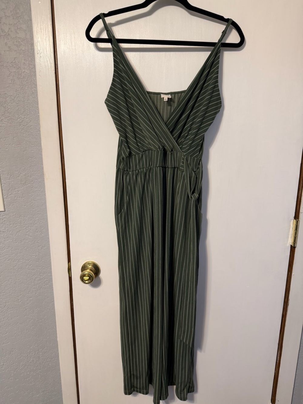 Kaileigh Olive Green Striped Maxi Dress